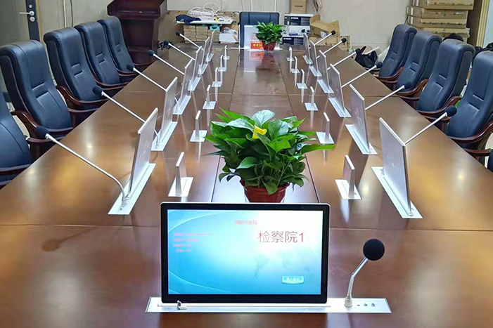 廣西某檢察院(液晶升降一體機(jī)帶固定話(huà)筒+升降電子桌牌)